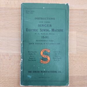 Vintage 1941 Singer Electric Sewing Machine 15-91 Manual